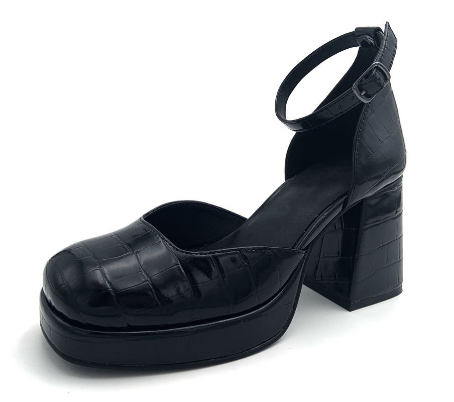Fashionable Women Black Heels Slip On Type For Party Cocktail