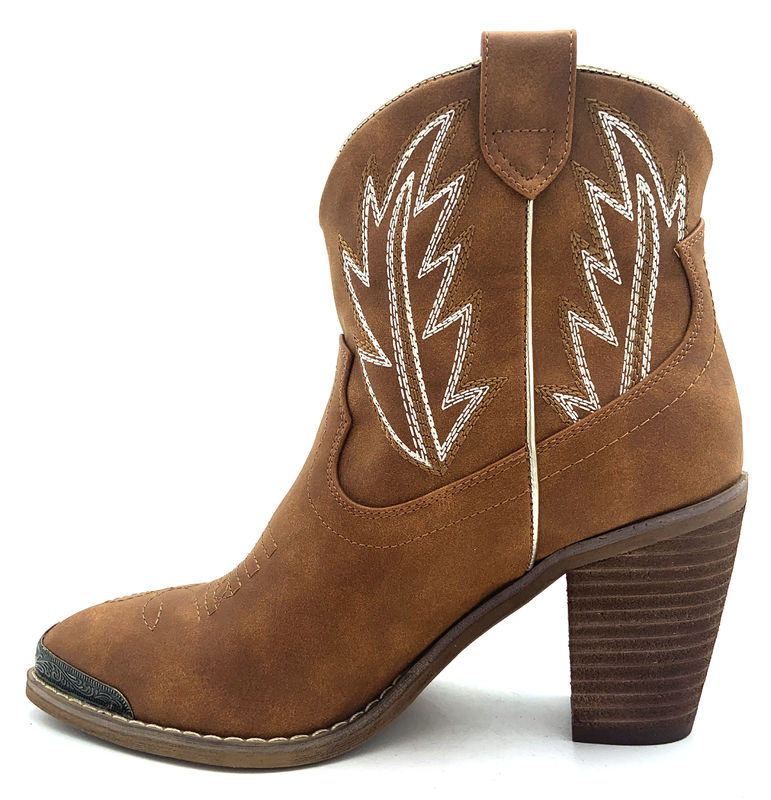 Mid Calf Height Womens Ankle Boots With High Heel Pull On Closure Type