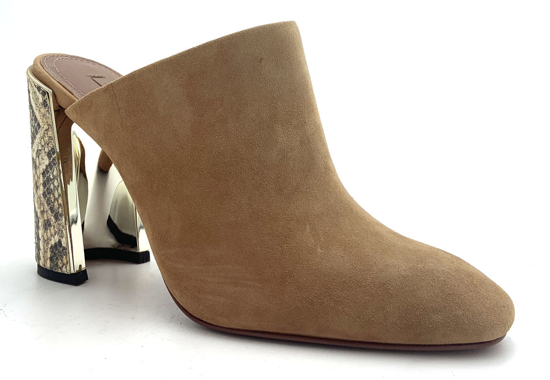 Elegant Closed Toe Womens Mule Heels Rubber Sole Stylish Design For Formal Wear