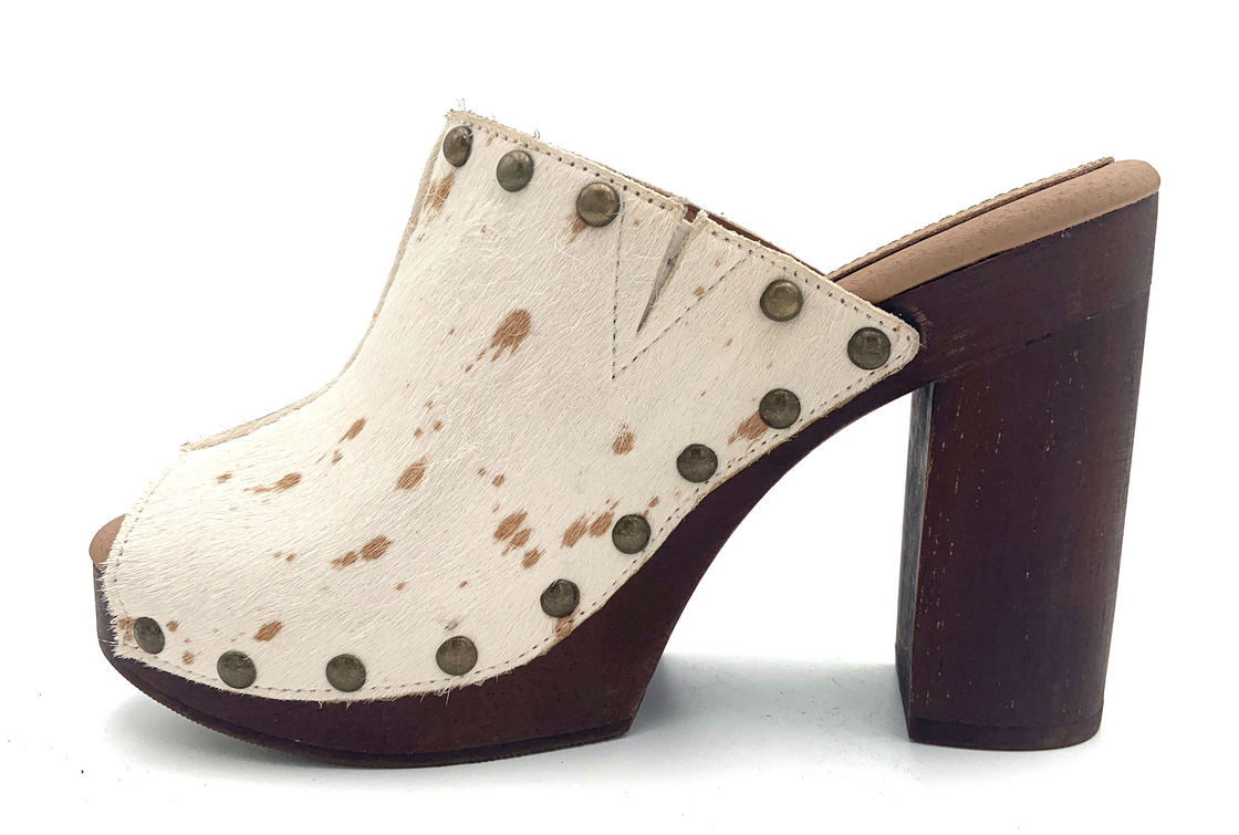 Solid Pattern Stiletto Mules Closed Toe With High Heel 3 Inch 4.5 Inch