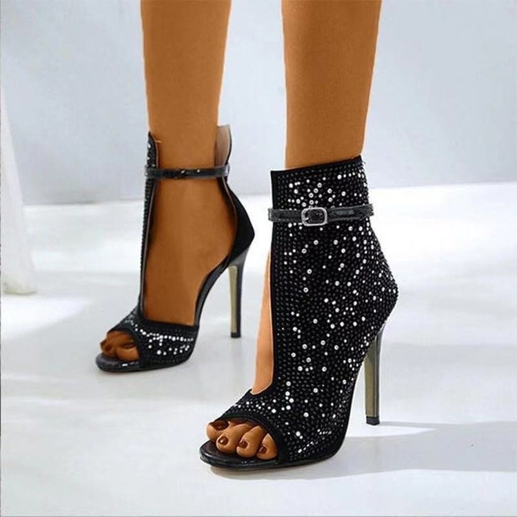 Stylish Women Stiletto Heel Shoes With Black White Brown Color