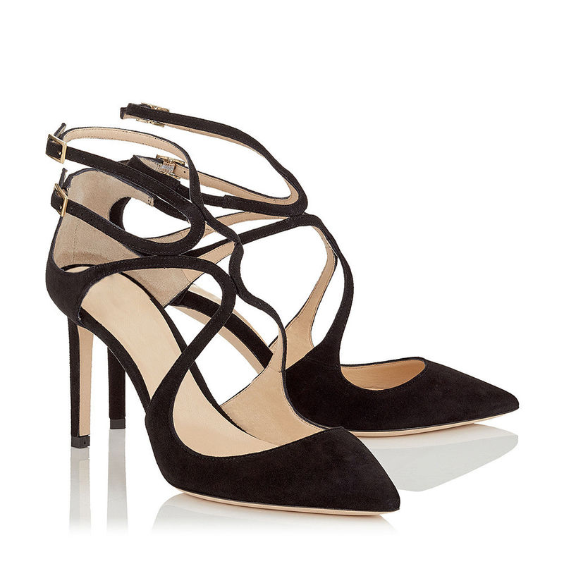 Lightweight Comfortable High Heel Sandals With Buckle Strappy Closure Type