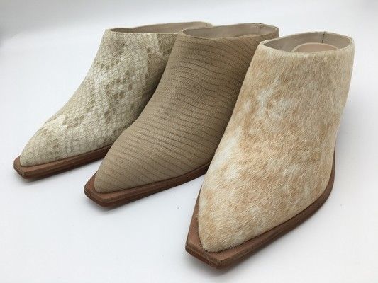 Leather Material Womens Mule Heels , 4.5 inch high heel mules With Close Toe