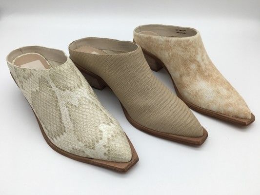 Leather Material Womens Mule Heels , 4.5 inch high heel mules With Close Toe
