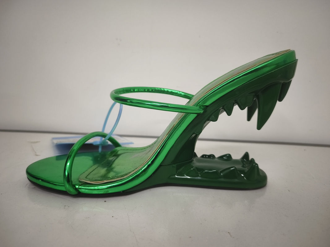 Slip On Closure Type Womens Pump Heels With Leather Lining Material green