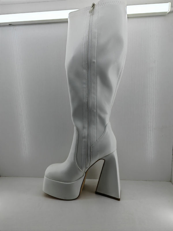 Pointed Toe Women Shoe Boots Chunky Heel And Pull On Closure Type